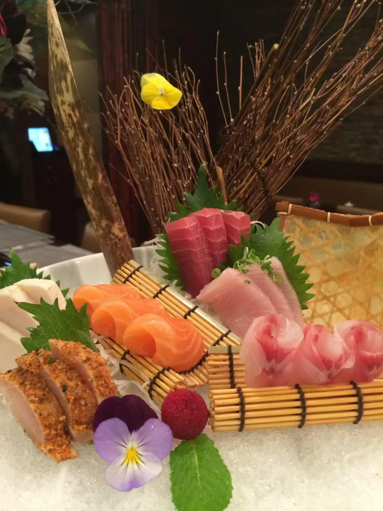 Assorted premium sashimi platter on ice at Kumo Japanese Cuisine Restaurant in Depew